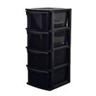 Gaveiteiro preto grande- organizador versátil com muito espaço- linha premium-preto de plástico resistente