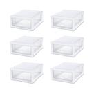 Gaveta de armazenamento Sterilite 16 litros (15 L) transparente/branca, pacote x6