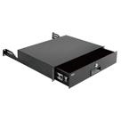 Gaveta para rack Tecmojo 2U com chave e gerenciamento de cabos, suporta 20 kg