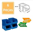 Gaveta Plastica Bin N8 Azul Empilhavel 6 Peças Gaveta Plastica Bin N8 Azul Empilhavel 6 Peças