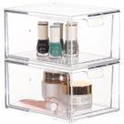 Gavetas de armazenamento Cq, acrílico, empilhável, conjunto de 2 plásticos transparentes Gavetas de armazenamento Cq, acrílico, empilhável, conjunto de 2 plásticos transparentes