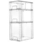 Gavetas de armazenamento empilháveis Vtopmart, pacote com 3, acrílico transparente Gavetas de armazenamento empilháveis Vtopmart, pacote com 3, acrílico transparente