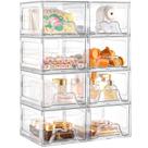 Gavetas de armazenamento Homaigie Plastic Clear Stackable, pacote com 8