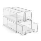 Gavetas de armazenamento Sorbus 1 de plástico transparente médio e 2 pequenas