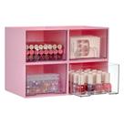 Gavetas de armazenamento Vtopmart empilháveis, pacote com 4, 11 cm, plástico rosa Gavetas de armazenamento Vtopmart empilháveis, pacote com 4, 11 cm, plástico rosa