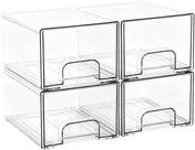 Gavetas Organizadoras Empilháveis Transparentes Stowgo, Kit com 4
