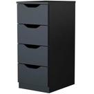 Gaveteira de Chão Multiúso com 4 Gavetas Madeira MDP Multivisão Preto Gaveteira de Chão Multiúso com 4 Gavetas Madeira MDP Multivisão Preto