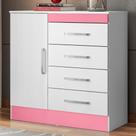 Gaveteiro 1 Porta Silvie Branco Rosa