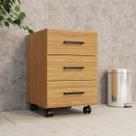 Gaveteiro 3 Gavetas para Escritório Office com Rodizio 39 Cm 100% MDF Freijó Pradel
