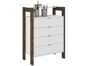 Gaveteiro 4 Gavetas AZ1012 Branco/Nogal - Tecno Mobili
