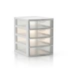 Gaveteiro 4 Gavetas Plástico Organizador Mesa Compacto Organiza Tudo Branco ou Preto