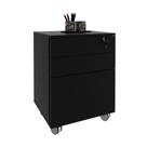 Gaveteiro Arquivo com Chave e Rodízio ME4148 Preto - Tecno