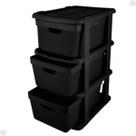 Gaveteiro De Chão Juta Com 3 Gavetas De 15 L Preto Multiuso 3287 - Jaguar