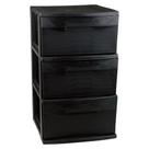 Gaveteiro de Chão Plástico São Bernardo Preto 3 Gavetas 37x32x54cm