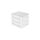 Gaveteiro de Mesa Plástico Pequeno com 3 Gavetas Cristal Bel Ordene