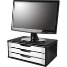 Gaveteiro de Mesa Suporte para Monitor 3 Gavetas Madeira MDF
