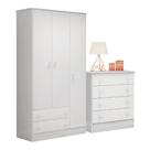 Gaveteiro e Guarda Roupa 3 Portas Saint John Branco Branco