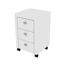 Gaveteiro Escritório 38,5x37,5x60,5cm 3 Gavetas Rodízio Multiuso Home Office Cômoda ME4108 Branco Tecnomobili