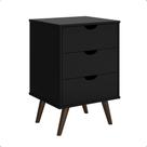 Gaveteiro Mesinha de Cabeceira 3 Gavetas Organizador e Decoração Grécia Plus Preto