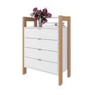 Gaveteiro Multisuo com 4 Gavetas AZ1012 Amêndoa/Branco - Tecno Gaveteiro Multisuo com 4 Gavetas AZ1012 Amêndoa/Branco - Tecno