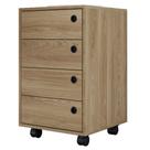 Gaveteiro Multiuso P1072 Moderno 4 Gavetas MDP com Rodízios Marrom Placa & Ponto Gaveteiro Multiuso P1072 Moderno 4 Gavetas MDP com Rodízios Marrom Placa & Ponto
