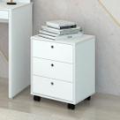 Gaveteiro New Com Rodízios 3 Gavetas Branco Artany