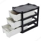 Gaveteiro Organizador 3 Gavetas Plástico Batom Esmalte Organização Prático Eficiente Maquiagem Espaçoso Com Nichos Puxadores Resistente