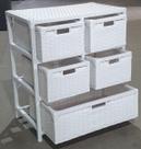 Gaveteiro Organizador 5 Gavetas Fibra Sintética 58x34x65 Branco
