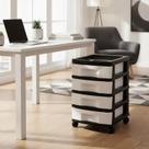 Gaveteiro Organizador Multiuso de Plástico com Rodinhas 4 Gavetas Agraplast 572 Ideal para Quarto, Escritório e Home Office