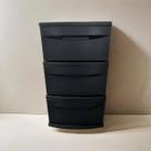 Gaveteiro Organizador Plástico Com 3 Gavetas Grandes Cor Preto resistente Gaveteiro Organizador Plástico Com 3 Gavetas Grandes Cor Preto resistente