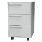 Gaveteiro Para Escritorio Gamer 3 Gavetas e 4 Rodizios Branco B26 NOVAM
