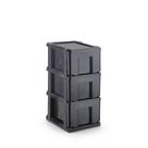 Gaveteiro Paris Preto 3 Gavetas 1107