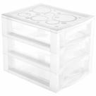 Gaveteiro Plástico 3 Gavetas Ordene 16,5x13x13,5cm Porta Objetos Acessórios Cristal Bel
