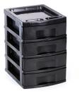 Gaveteiro Plástico Preto 4 Gavetas Para Organização Em Geral e Manicure