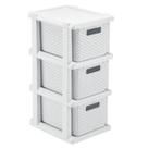 Gaveteiro Ratan Branco 3 Gavetas Com Rodinhas Agraplast Cod 1039