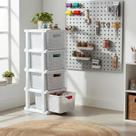 Gaveteiro Ratan Organizador Branco 4 Gavetas Plástico Agraplast Cod 1047 Rodinhas Plástico Virgem