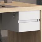 Gaveteiro Suspenso Para Mesa de Escritório 2 Gavetas Com Chave Ryemo A02 Branco - Lyam Decor