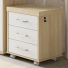 Gaveteiro Tamburato 3 Gavetas Carvalho/Branco - Artany Móveis