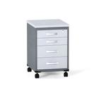 Gaveteiro Volante 04 Gavetas P25 Pandin 63 CM Cinza e Grafito