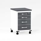 Gaveteiro Volante 04 Gavetas P25 Pandin 63 CM Grafito e Branco