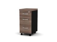 Gaveteiro Volante Com 03 Gavetas PE 40 Pandin Walnut e Preto