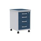 Gaveteiro Volante Com 04 Gavetas Maxxi Pandin Azul e Cinza