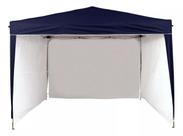 Gazebo 3x3 PC Azul + 4 Paredes Ráfia Branca