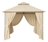 Gazebo 3x3m Em Aco E Cortinas Em Poliester Tenda Ventura Bege Gazebo 3x3m Em Aco E Cortinas Em Poliester Tenda Ventura Bege