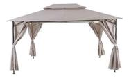 Gazebo De Aco Cobertura E Cortina Area Externa 300x400x264cm