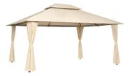 Gazebo Em Aço Com Cortinas Em Poliéster 4x3m - Tenda Malibu Bege
