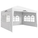 Gazebo Sanfonado Uso Externo 3x3 + 3 Cortinas Laterais + Bolsa 4 Cordas E 8 Estacas P/ Solo