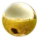 Gazing Globe Lily's Home em aço inoxidável dourado brilhante de 10 cm