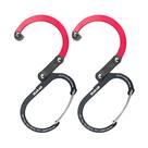 GEAR AID HEROCLIP Mosquetón Pequeño Negro y Rojo Paquete de 2