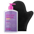 Gel autobronzeador b.tan Insanely Dark Clear 480 ml com luva Gel autobronzeador b.tan Insanely Dark Clear 480 ml com luva